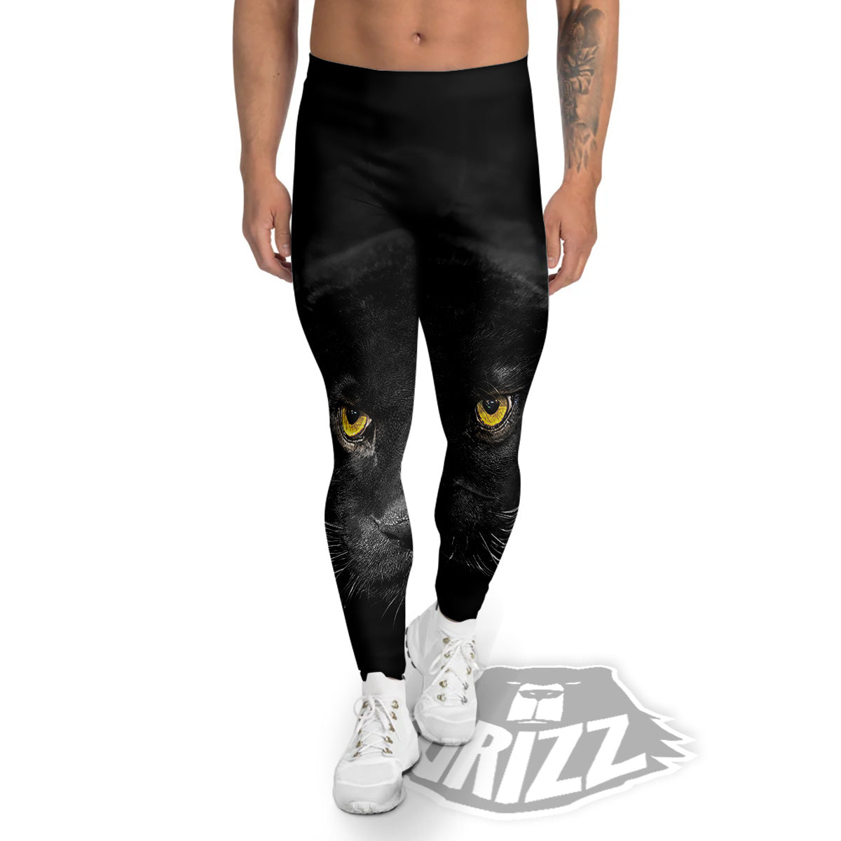 Jaguar Black Print Men's Leggings-grizzshop