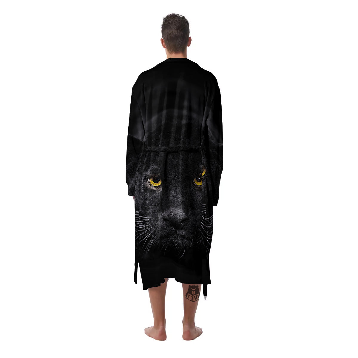 Jaguar Black Print Men's Robe-grizzshop