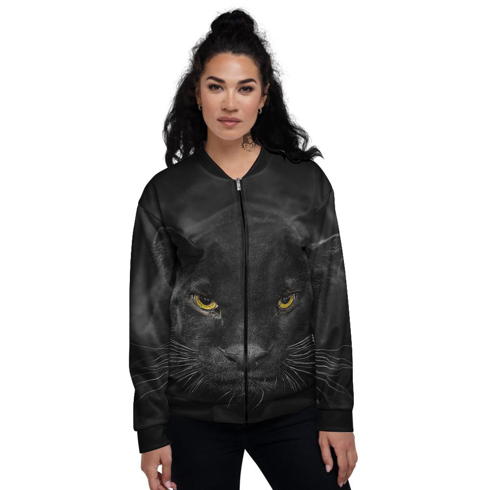 Jaguar Black Print Women's Bomber Jacket-grizzshop