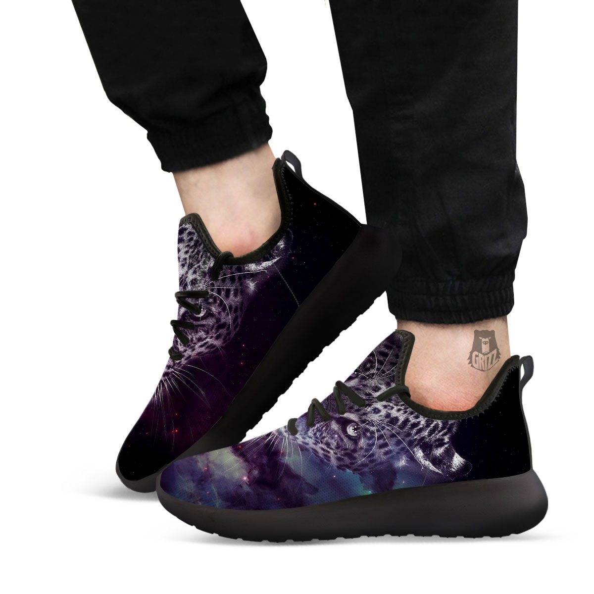 Jaguar Galaxy Print Black Athletic Shoes-grizzshop