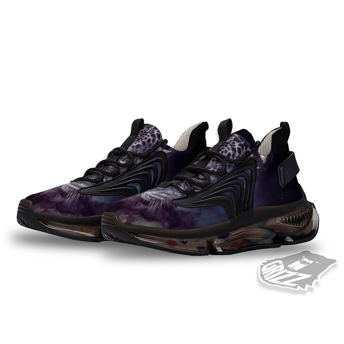 Jaguar Galaxy Print Black Gym Shoes-grizzshop