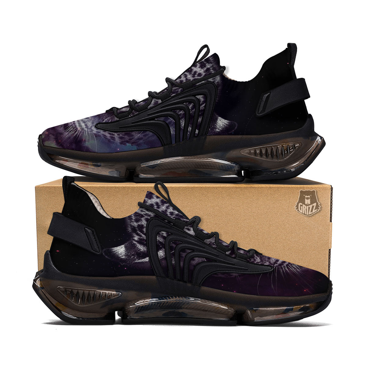 Jaguar Galaxy Print Black Gym Shoes-grizzshop