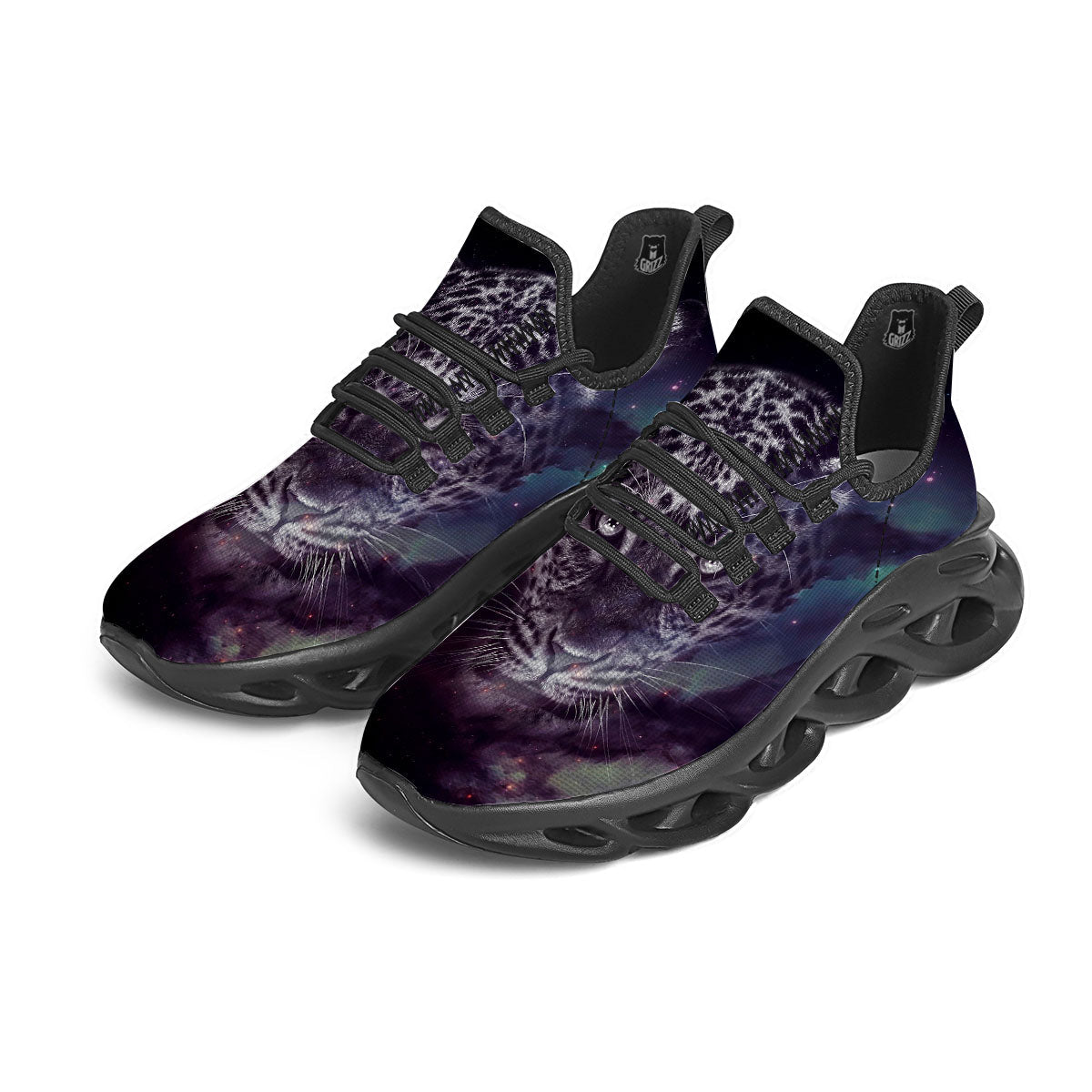 Jaguar Galaxy Print Black Running Shoes-grizzshop