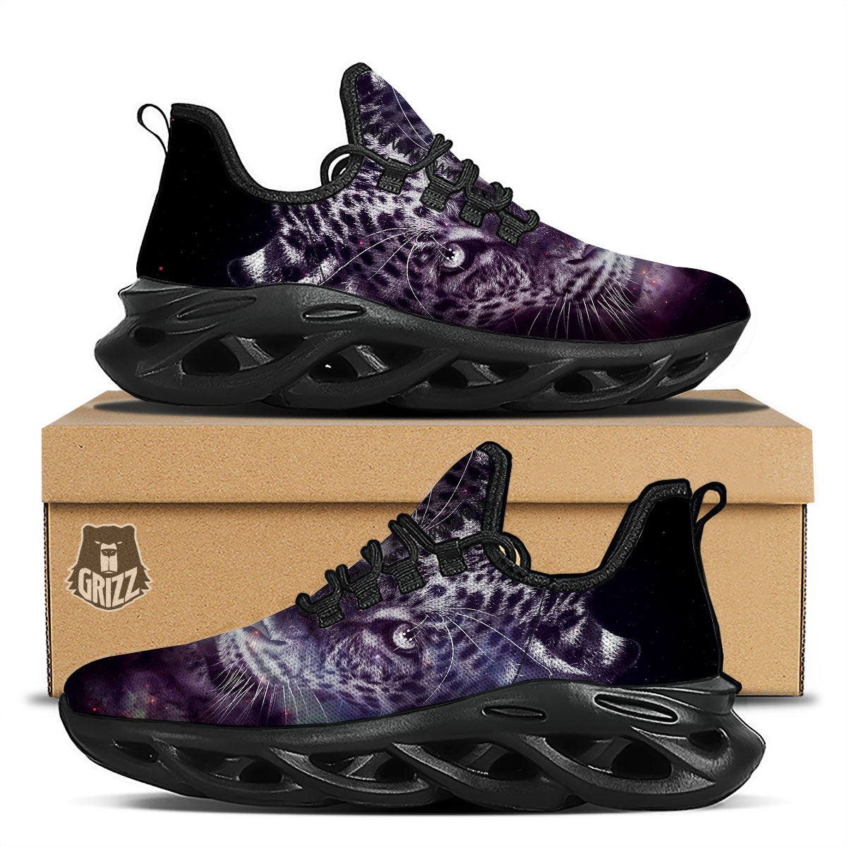 Jaguar Galaxy Print Black Running Shoes-grizzshop