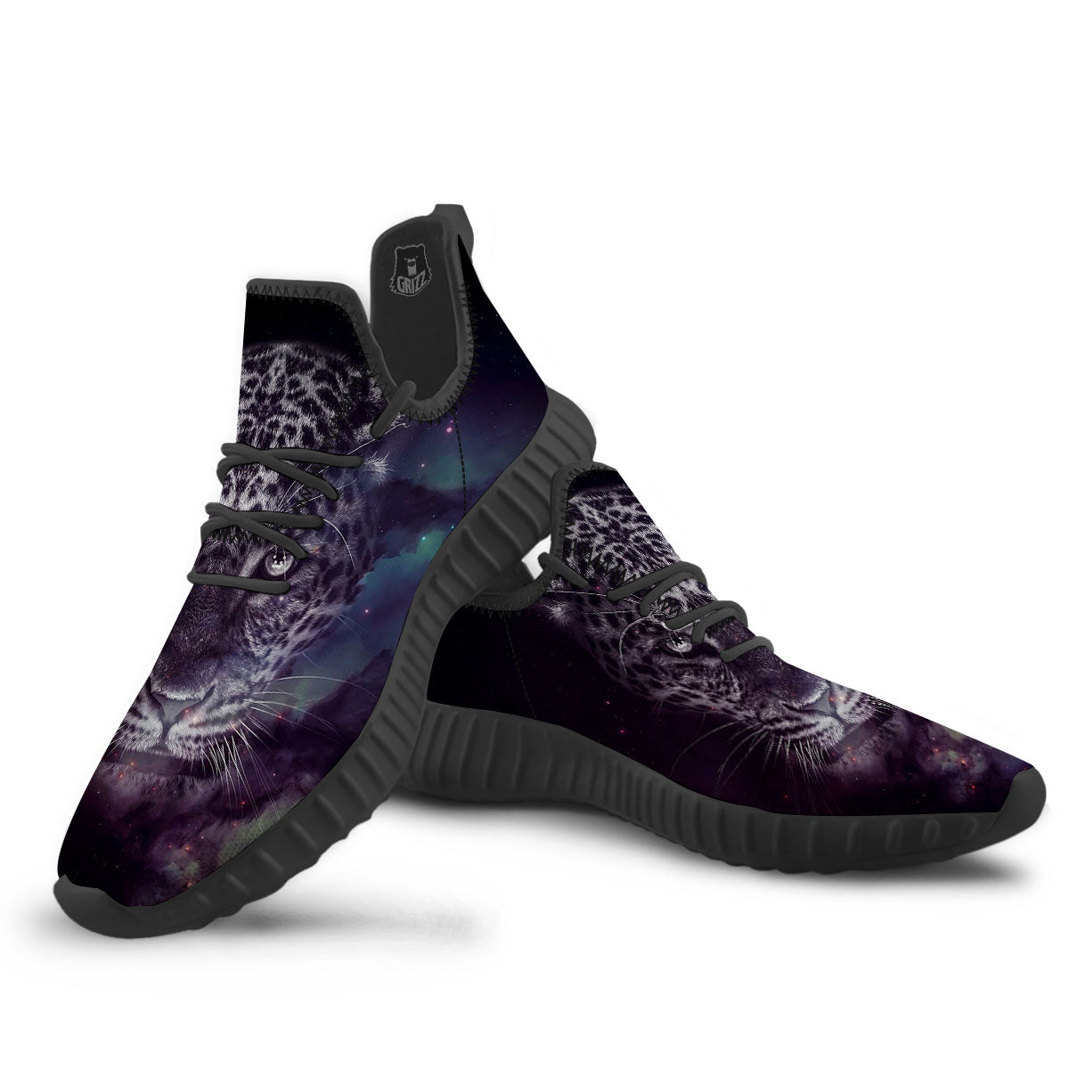 Jaguar Galaxy Print Black Walking Shoes-grizzshop