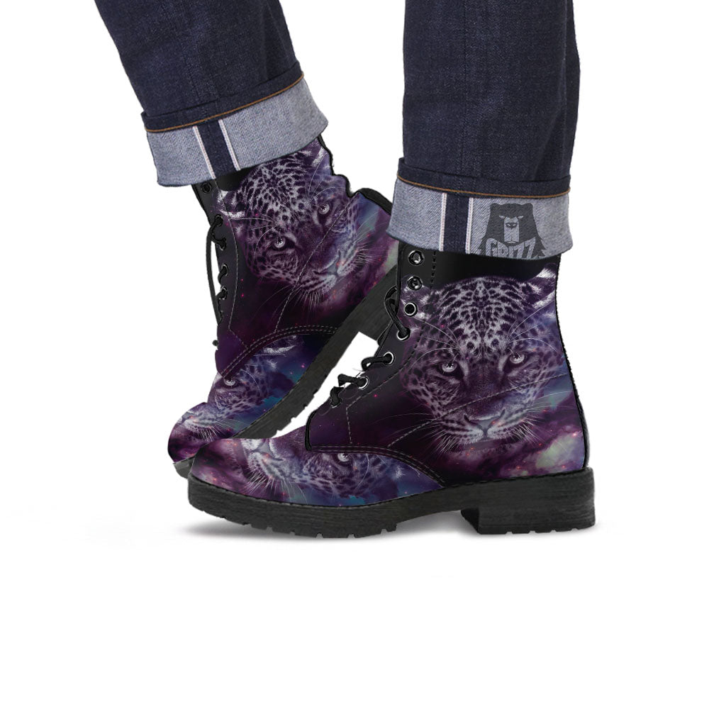 Jaguar Galaxy Print Leather Boots-grizzshop
