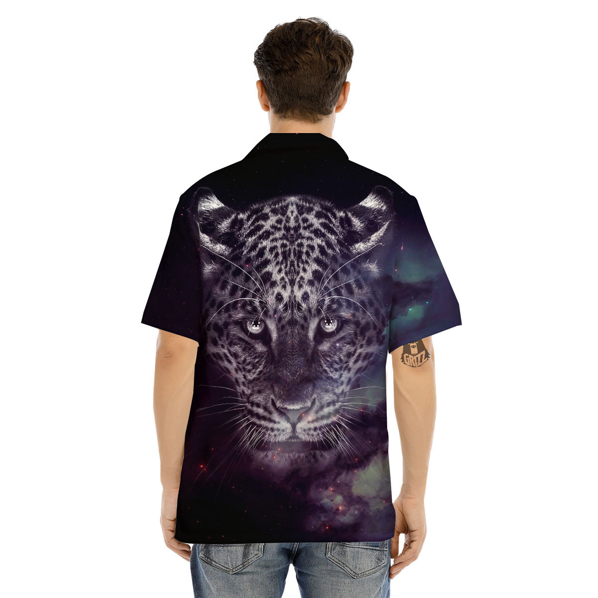 Jaguar Galaxy Print Men's Hawaiian Shirt-grizzshop