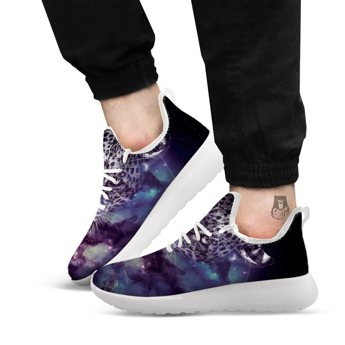 Jaguar Galaxy Print White Athletic Shoes-grizzshop