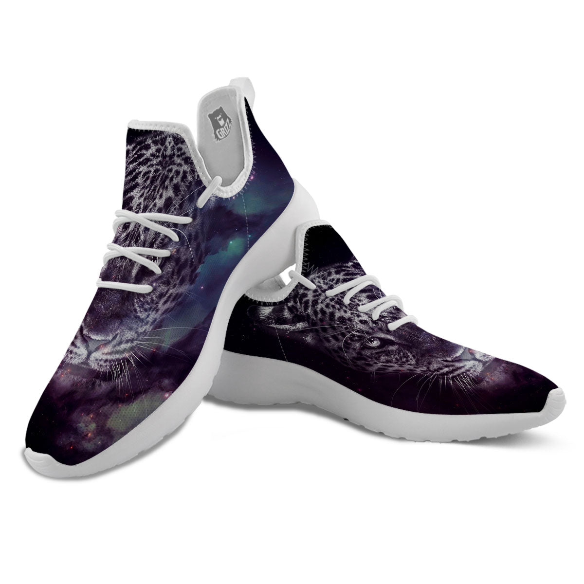 Jaguar Galaxy Print White Athletic Shoes-grizzshop