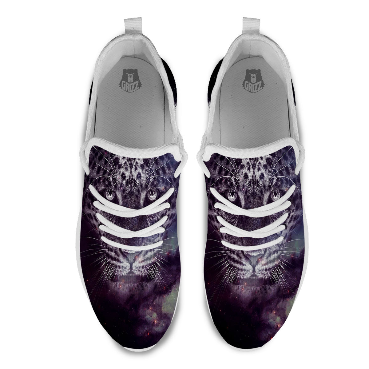 Jaguar Galaxy Print White Athletic Shoes-grizzshop