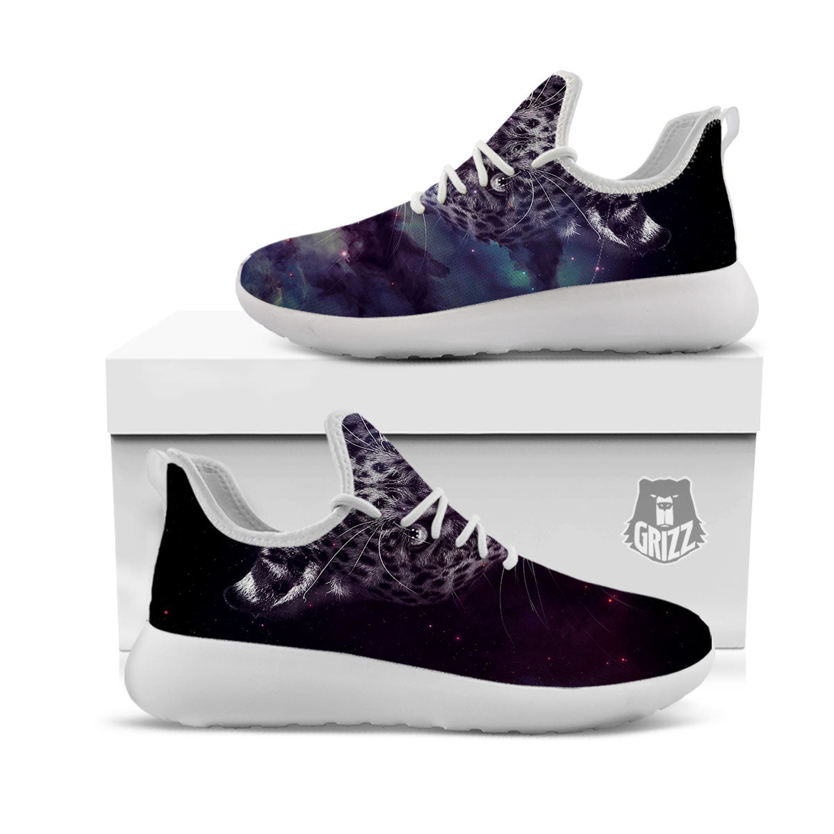 Jaguar Galaxy Print White Athletic Shoes-grizzshop
