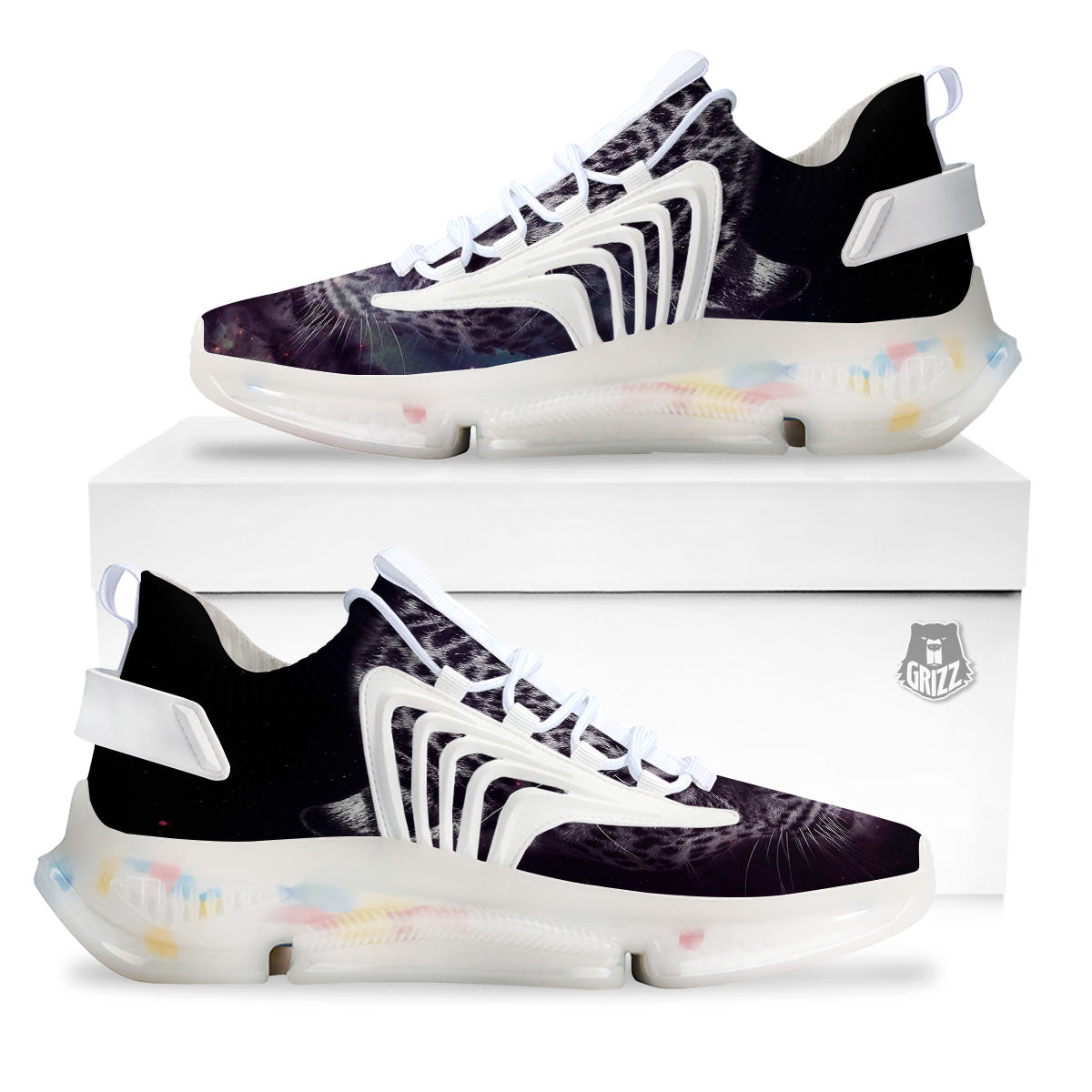 Jaguar Galaxy Print White Gym Shoes-grizzshop