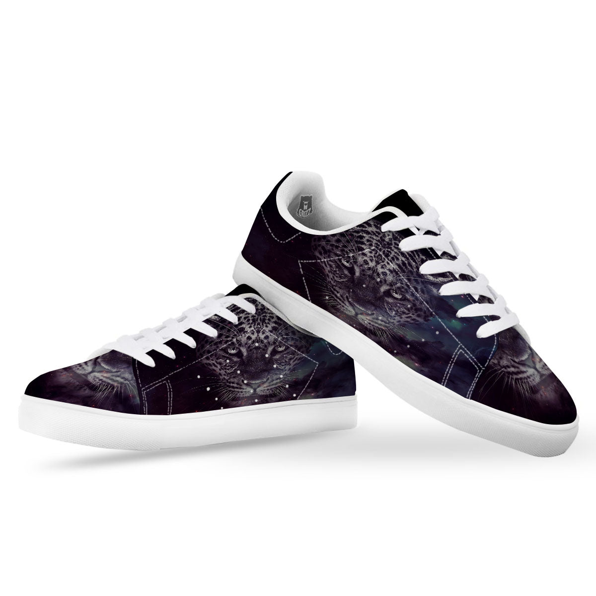 Jaguar Galaxy Print White Low Top Sneakers-grizzshop