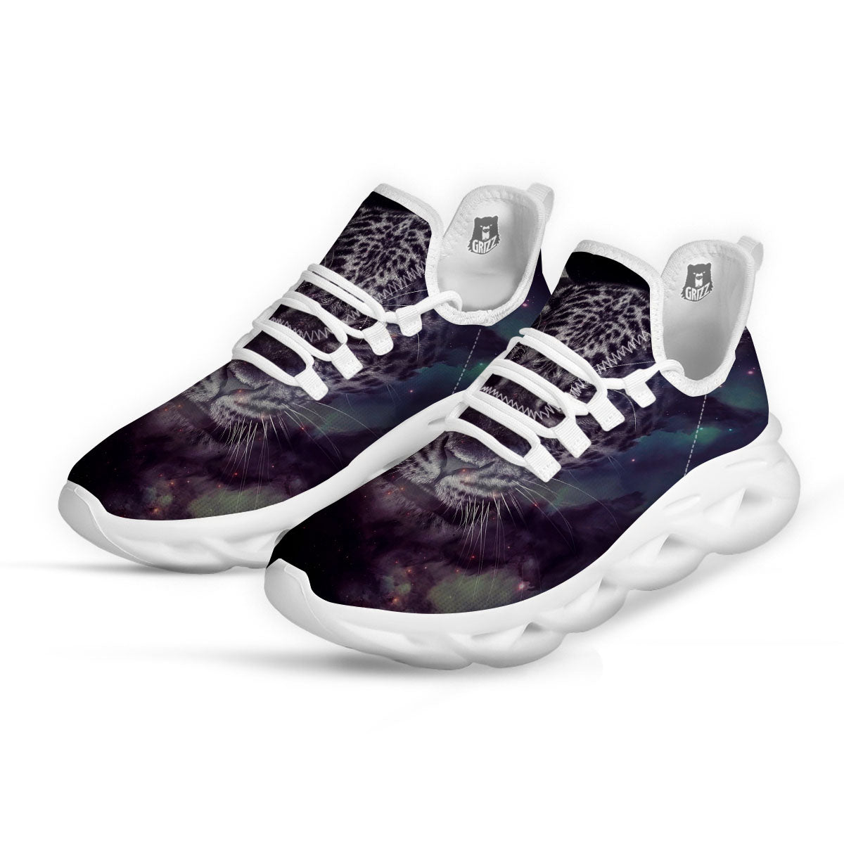 Jaguar Galaxy Print White Running Shoes-grizzshop