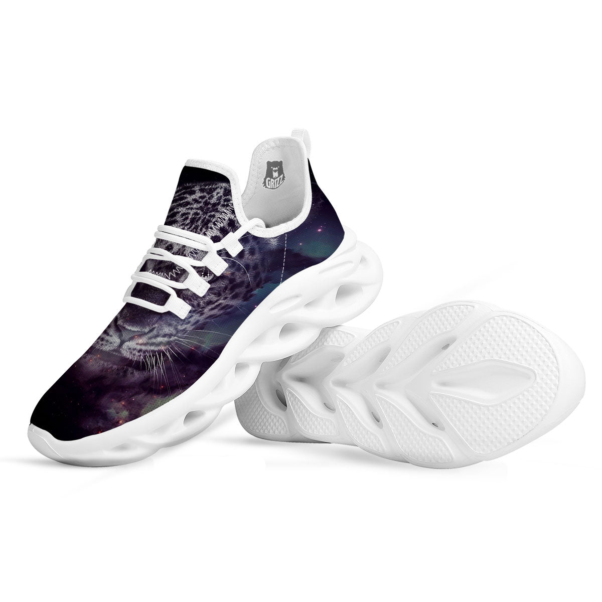 Jaguar Galaxy Print White Running Shoes-grizzshop