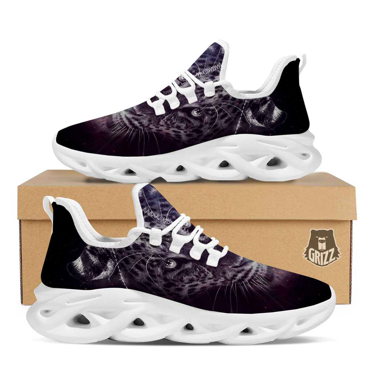 Jaguar Galaxy Print White Running Shoes-grizzshop