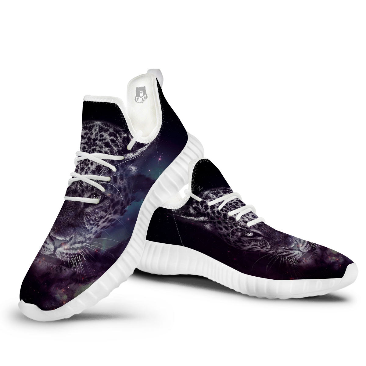 Jaguar Galaxy Print White Walking Shoes-grizzshop