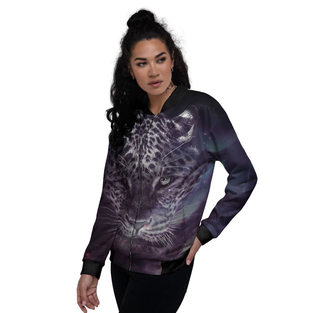 Jaguar Galaxy Print Women's Bomber Jacket-grizzshop
