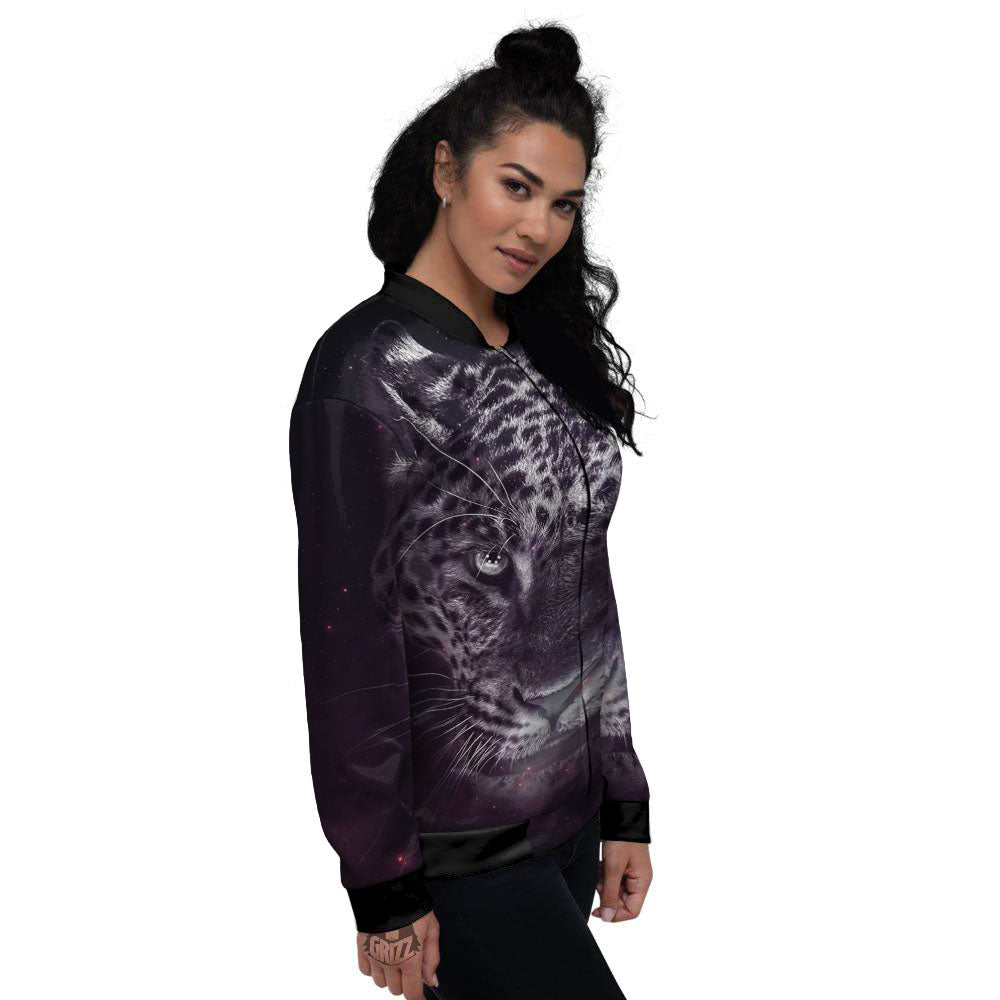 Jaguar Galaxy Print Women's Bomber Jacket-grizzshop