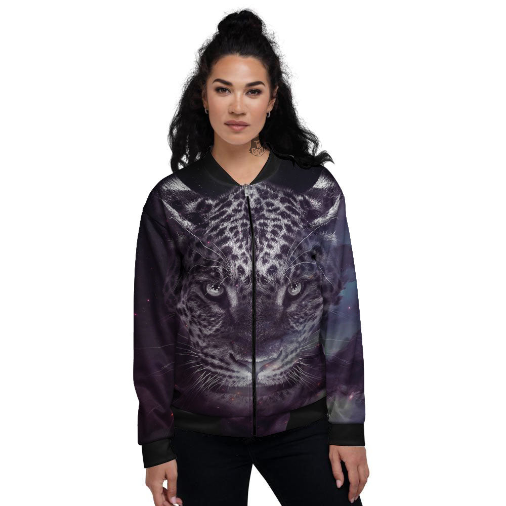 Jaguar Galaxy Print Women's Bomber Jacket-grizzshop