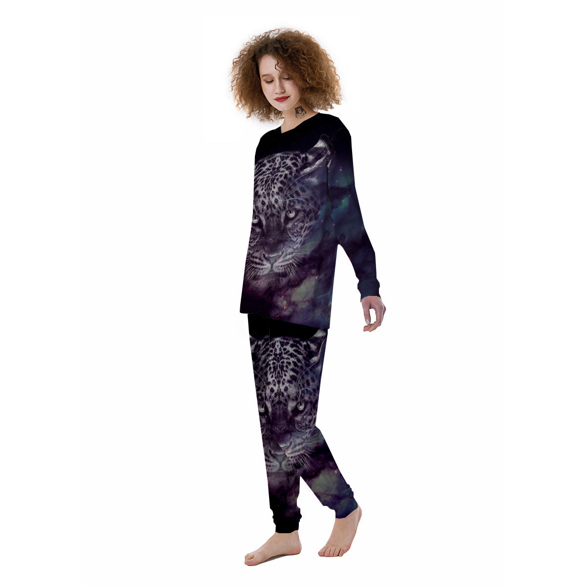 Jaguar Galaxy Print Women's Pajamas-grizzshop