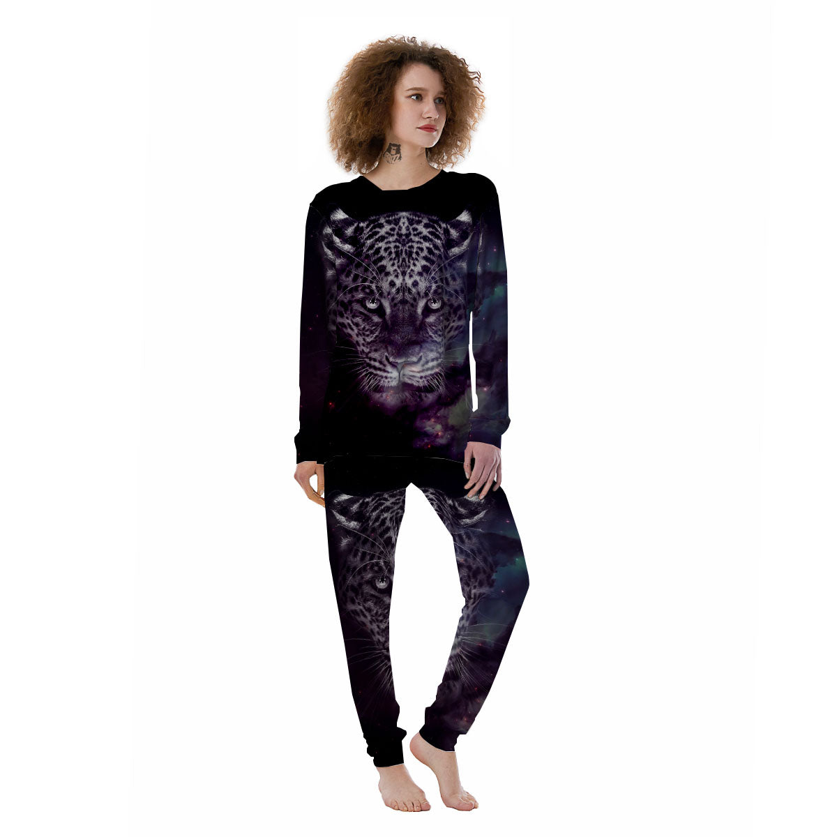 Jaguar Galaxy Print Women's Pajamas-grizzshop