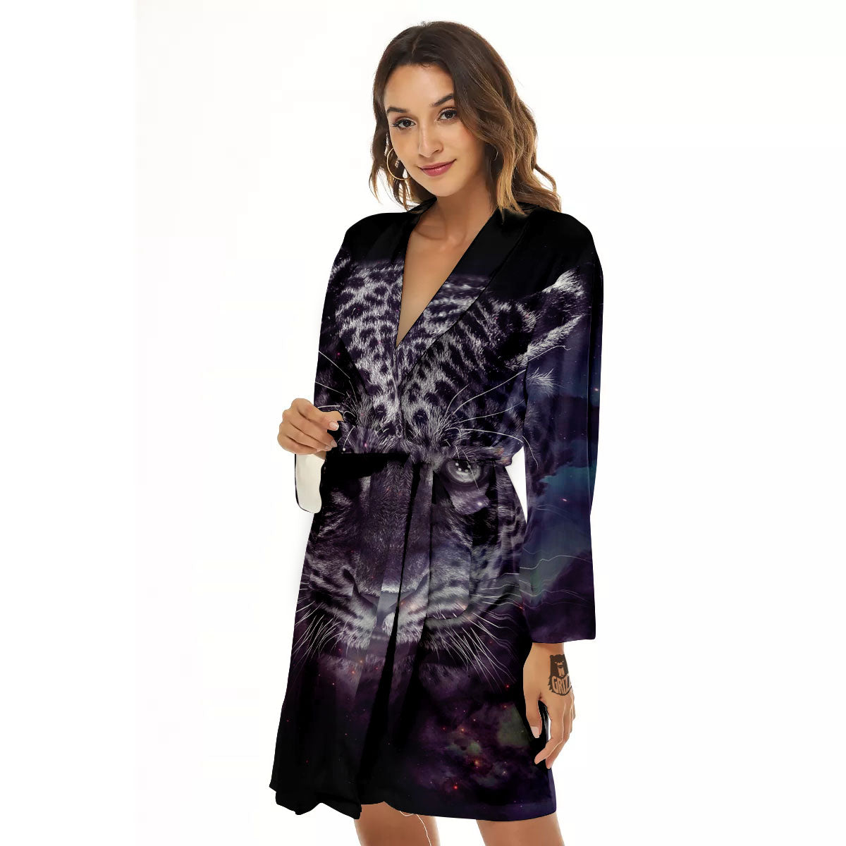 Jaguar Galaxy Print Women's Robe-grizzshop