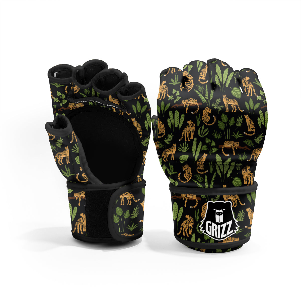 Jaguar Tropical Print Pattern MMA Gloves-grizzshop