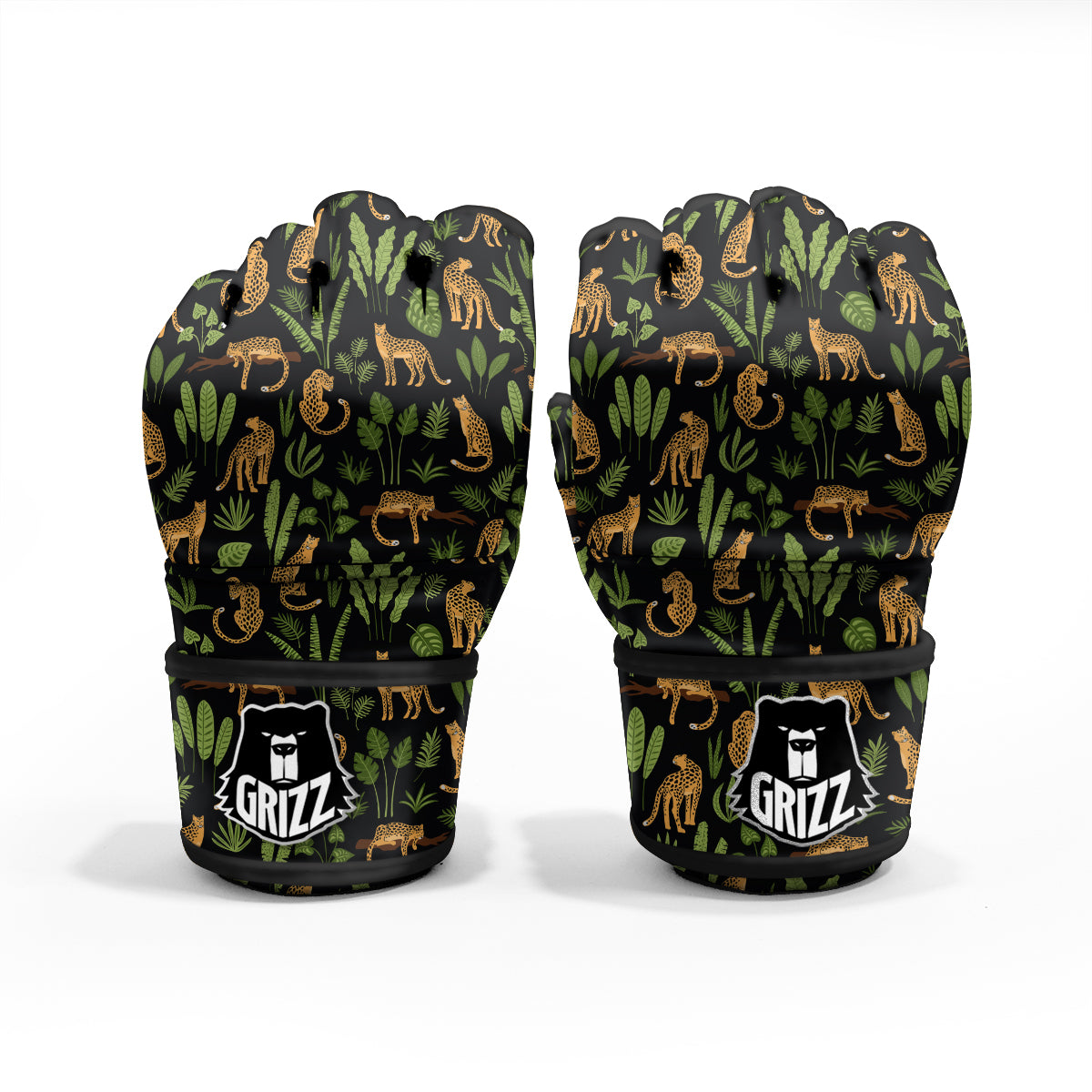 Jaguar Tropical Print Pattern MMA Gloves-grizzshop