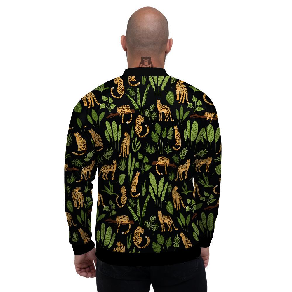 Jaguar Tropical Print Pattern Men's Bomber Jacket-grizzshop