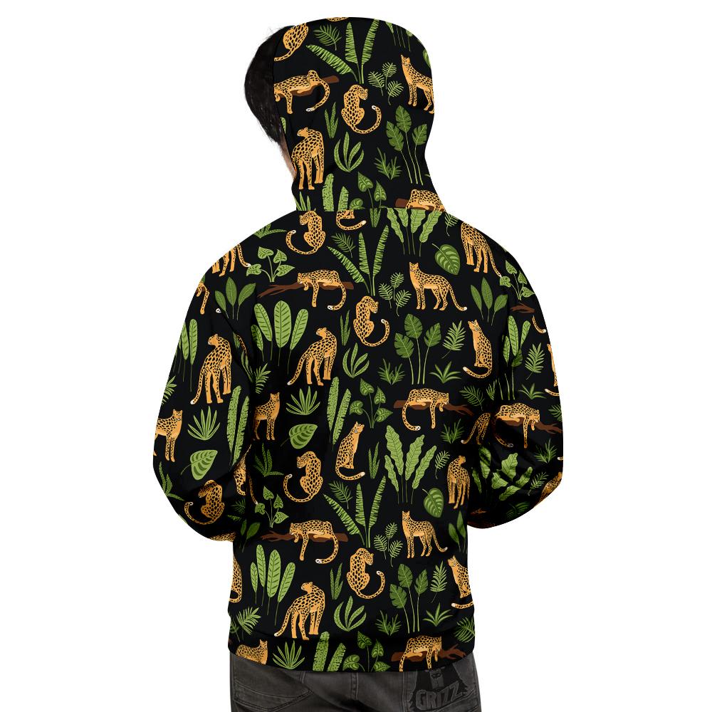 Jaguar Tropical Print Pattern Men's Hoodie-grizzshop