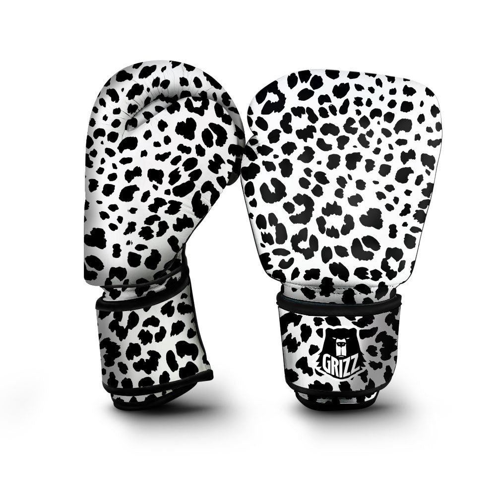 Jaguar White And Black Print Pattern Boxing Gloves-grizzshop