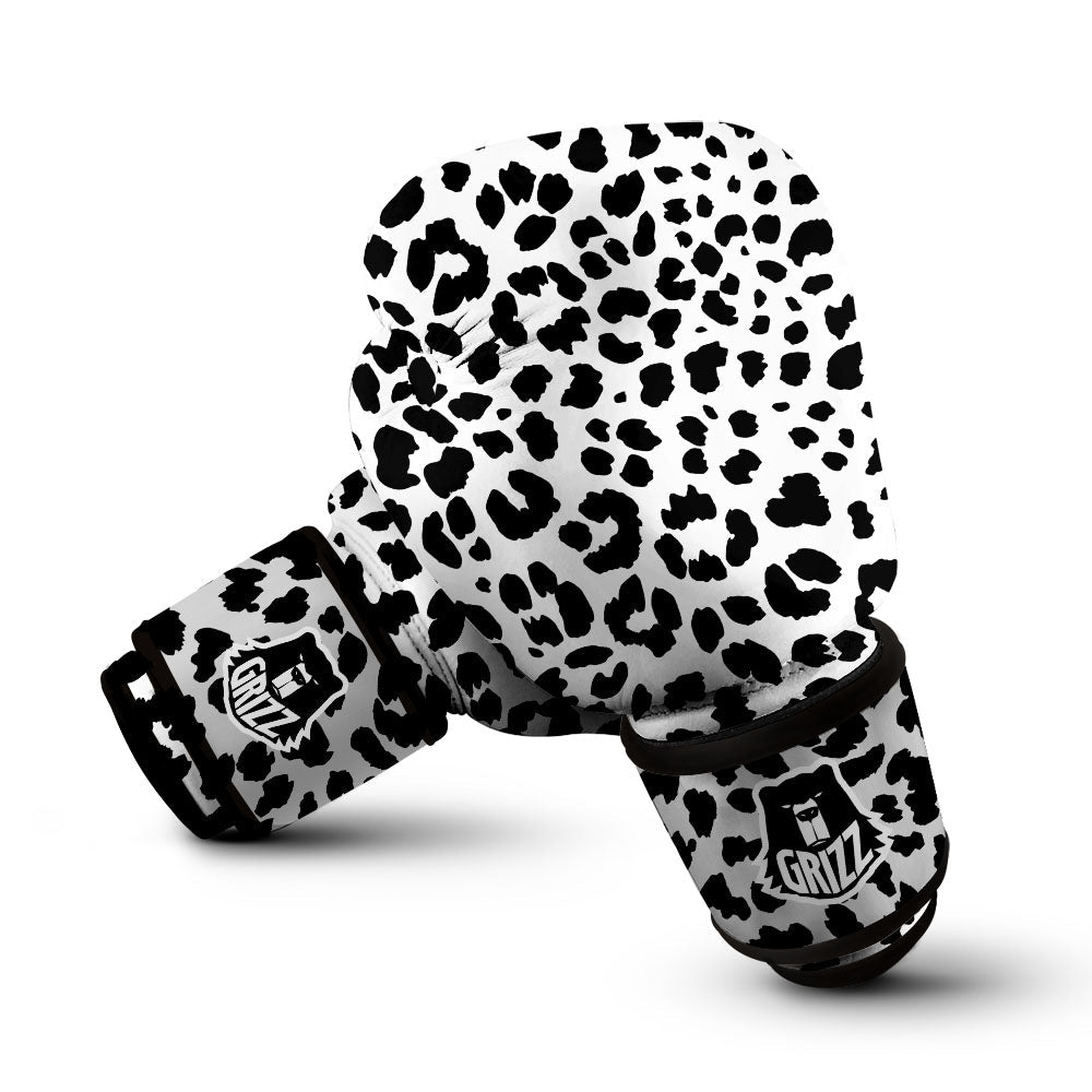 Jaguar White And Black Print Pattern Boxing Gloves-grizzshop