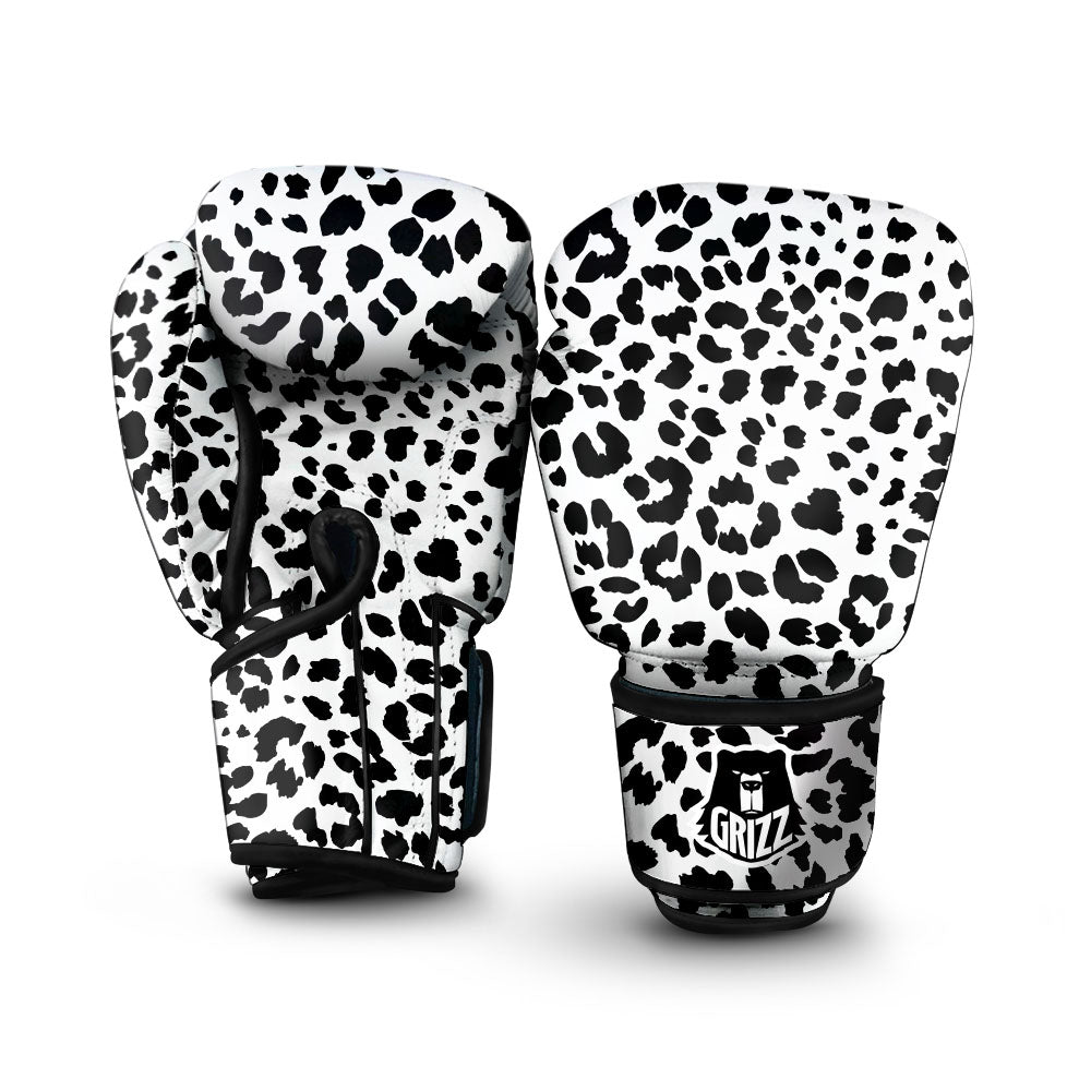 Jaguar White And Black Print Pattern Boxing Gloves-grizzshop