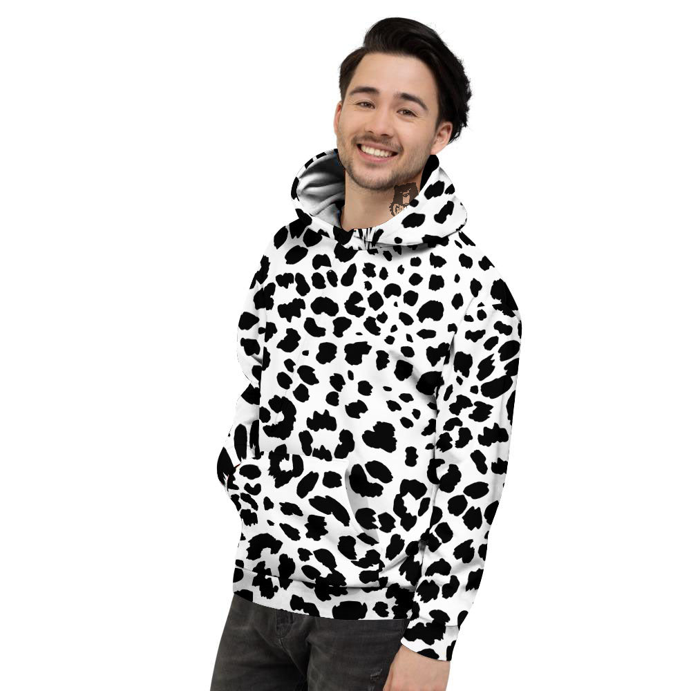 Jaguar White And Black Print Pattern Men's Hoodie-grizzshop