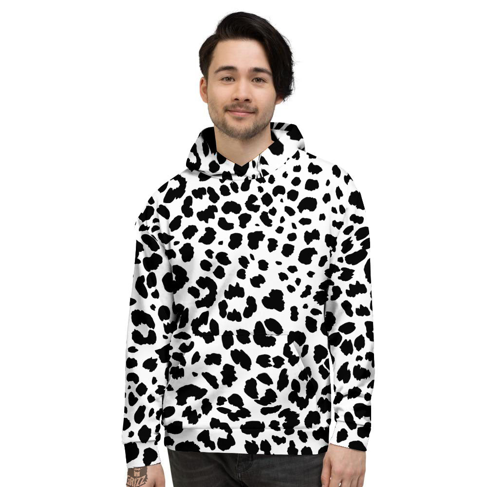 Jaguar White And Black Print Pattern Men's Hoodie-grizzshop