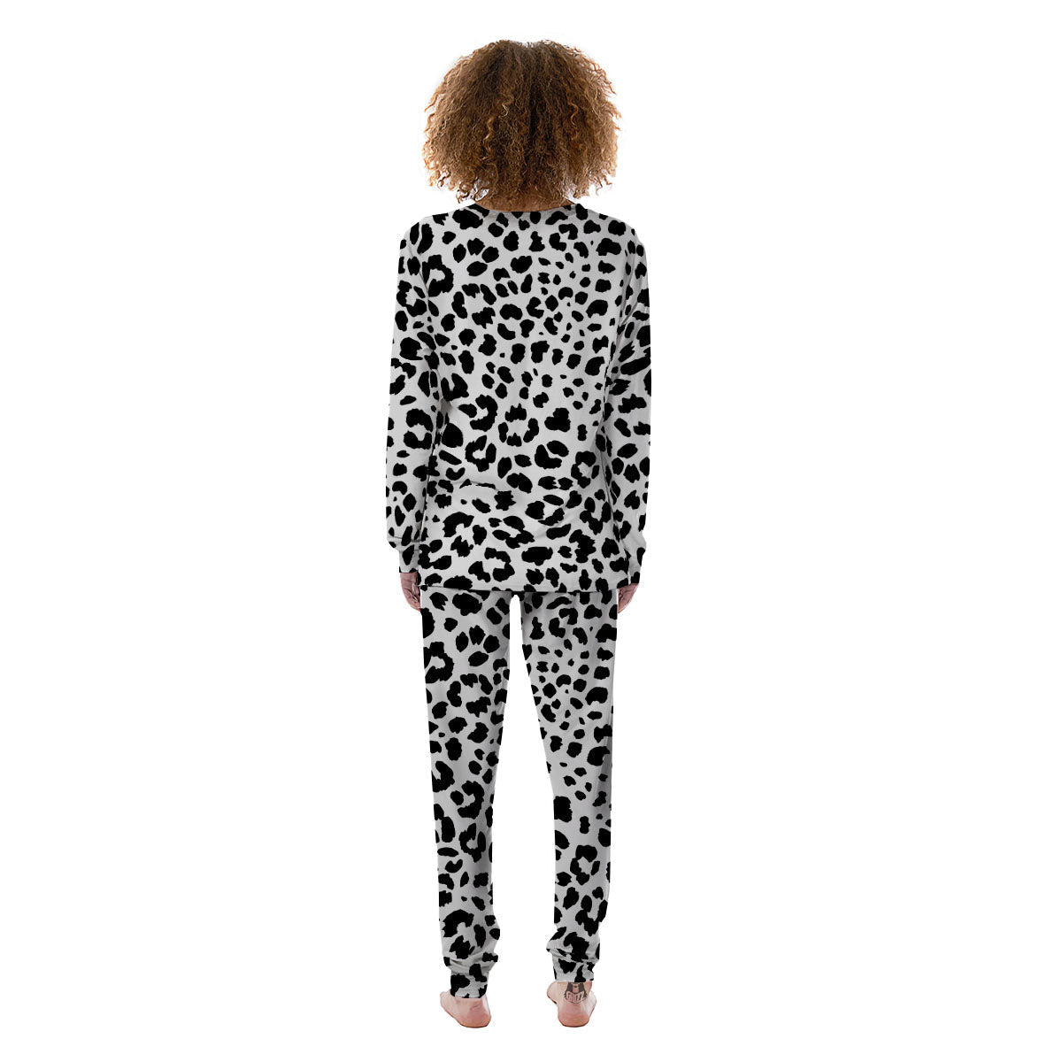 Jaguar White And Black Print Pattern Women's Pajamas-grizzshop