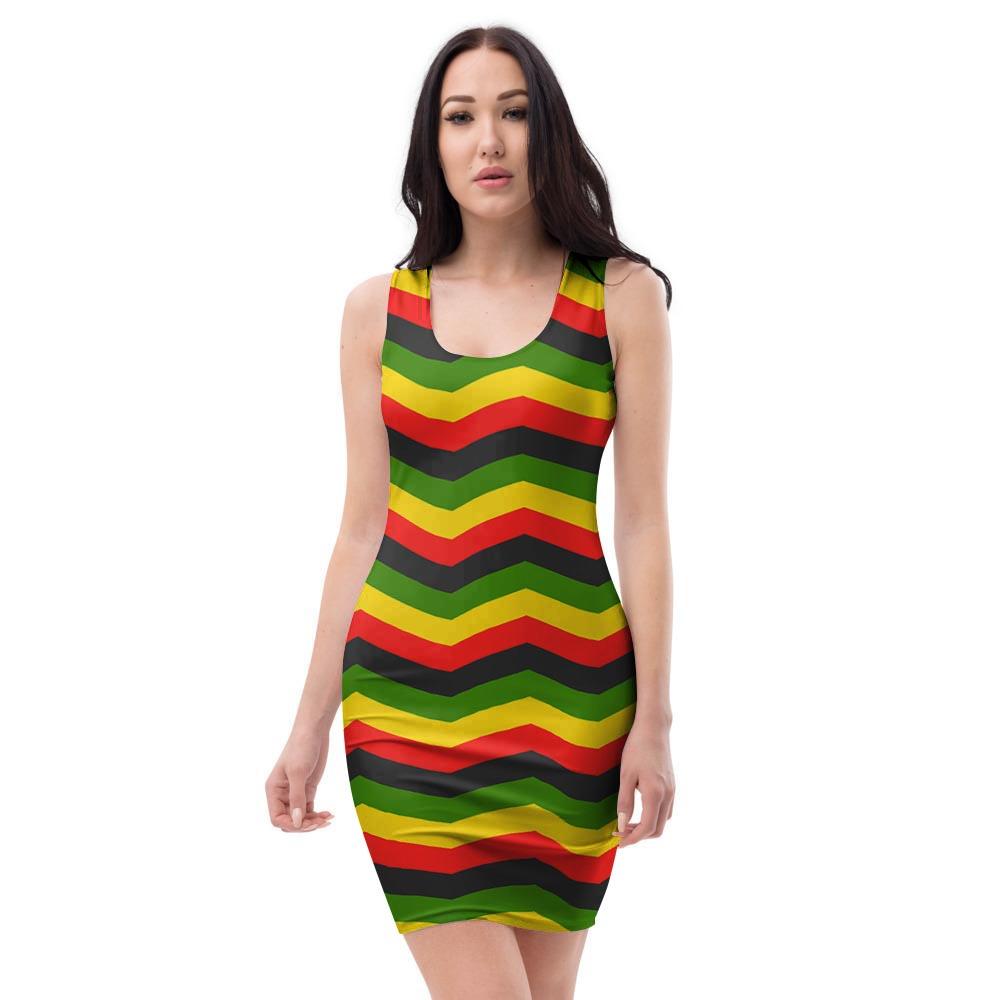 Jamaica Reggae Rasta Bodycon Dress-grizzshop