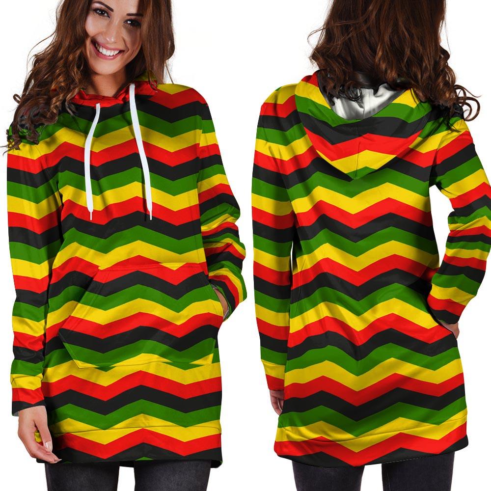 Jamaica Reggae Rasta Hoodie Dress-grizzshop