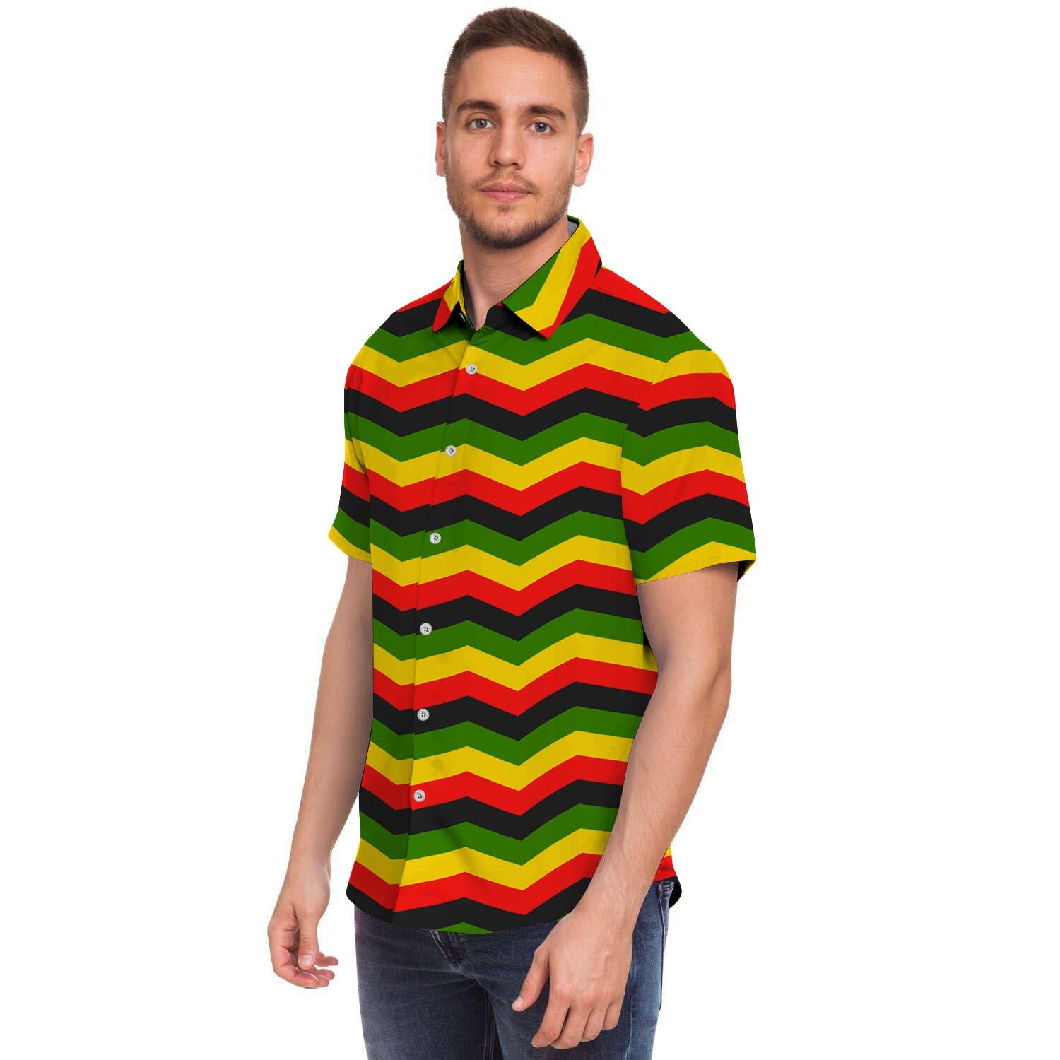 Jamaica Reggae Rasta Men's Short Sleeve Shirt-grizzshop