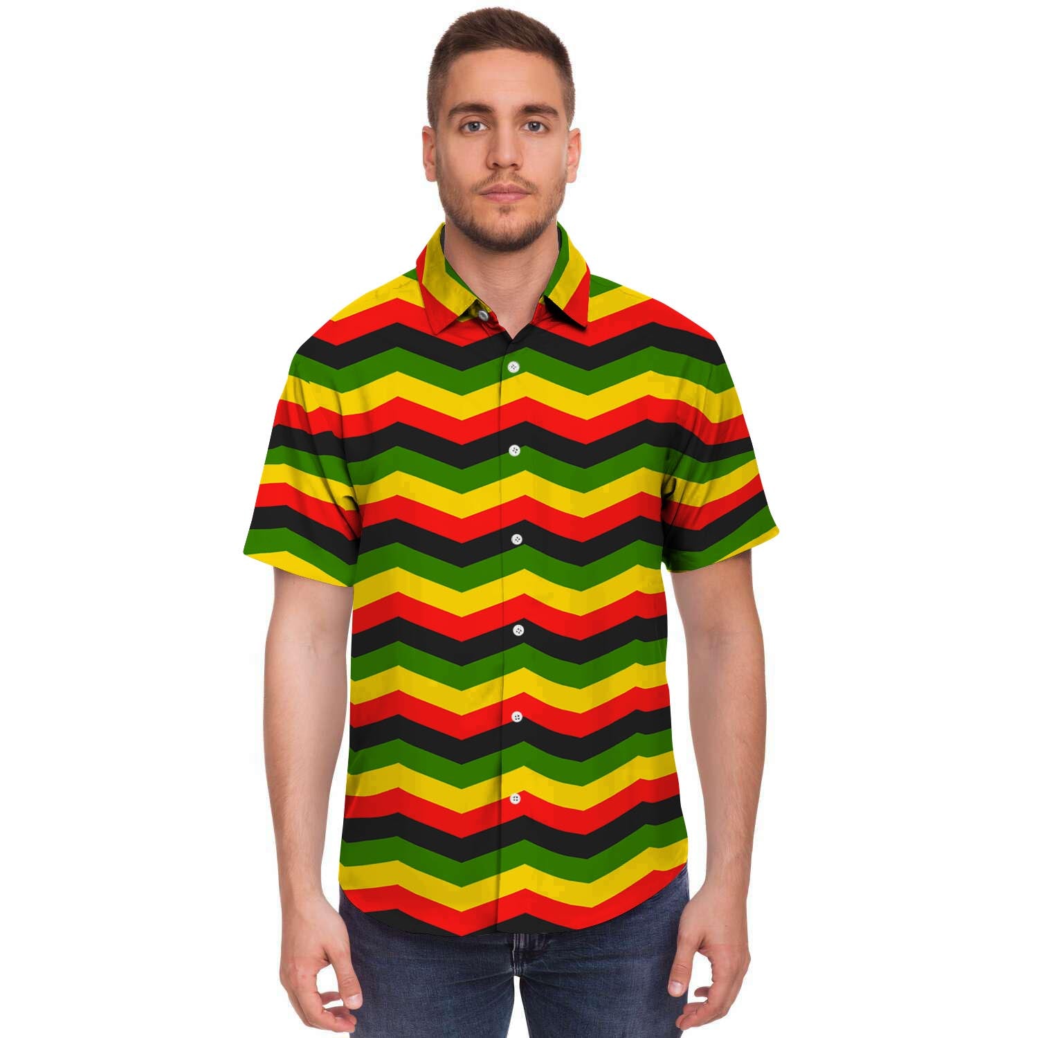 Jamaica Reggae Rasta Men's Short Sleeve Shirt-grizzshop