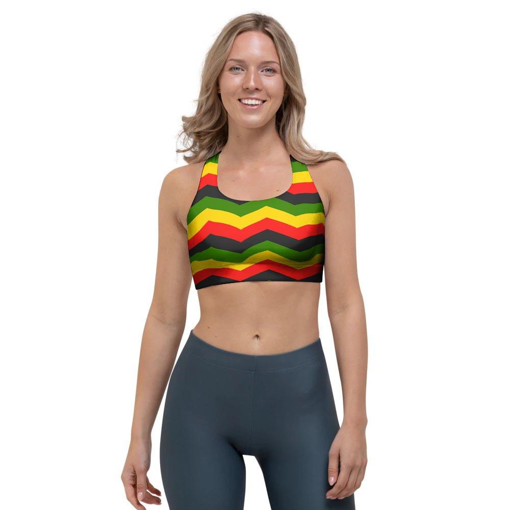 Jamaica Reggae Rasta Sports Bra-grizzshop