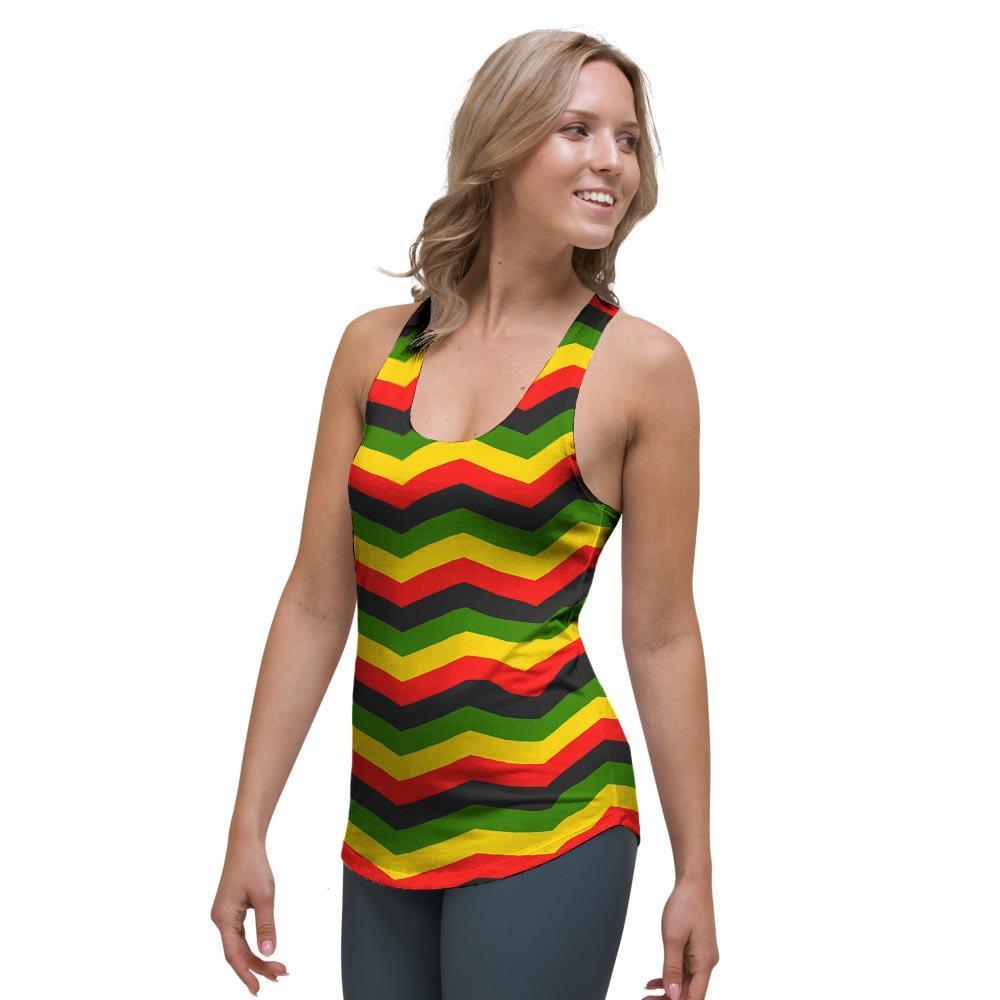 Jamaica Reggae Rasta Women's Racerback Tank Top-grizzshop