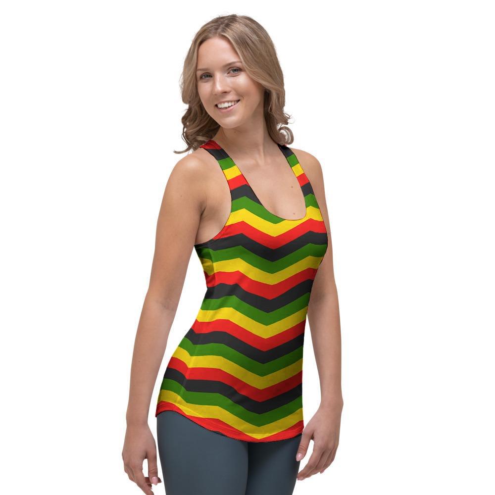 Jamaica Reggae Rasta Women's Racerback Tank Top-grizzshop