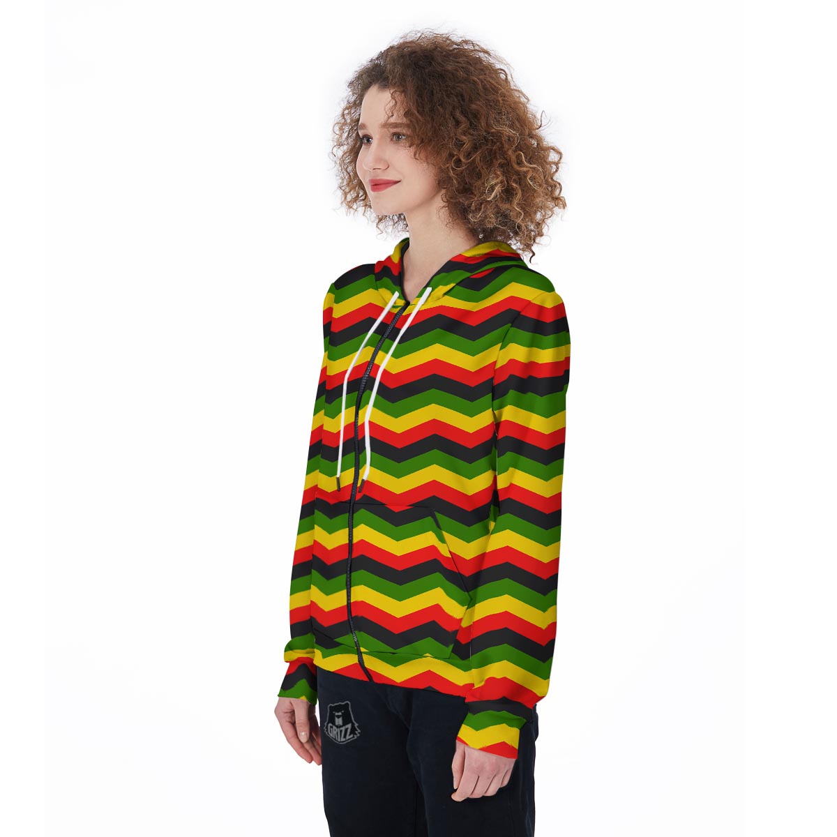 Jamaica Reggae Rasta Women's Zip Up Hoodie-grizzshop