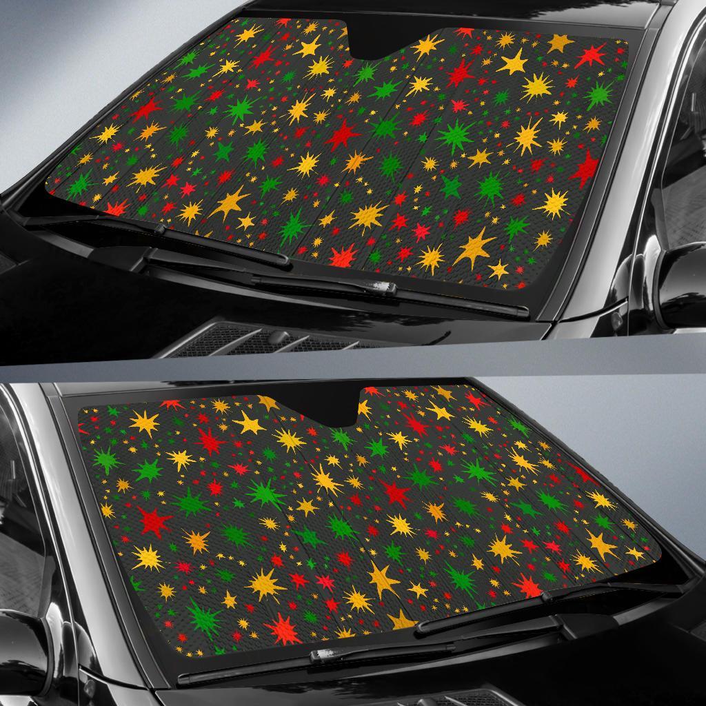 Jamaican Color Pattern Print Car Sun Shade-grizzshop