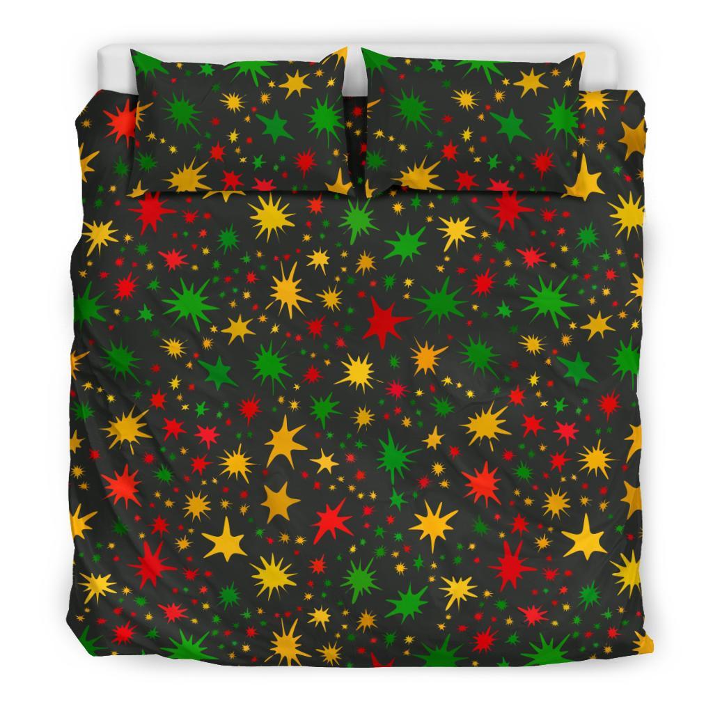 Jamaican Color Pattern Print Duvet Cover Bedding Set-grizzshop