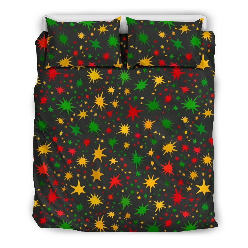 Jamaican Color Pattern Print Duvet Cover Bedding Set-grizzshop