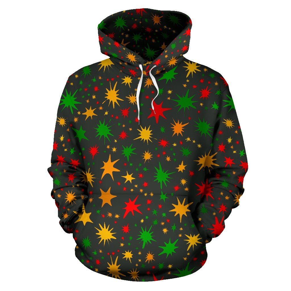 Jamaican Color Pattern Print Men Women Pullover Hoodie-grizzshop