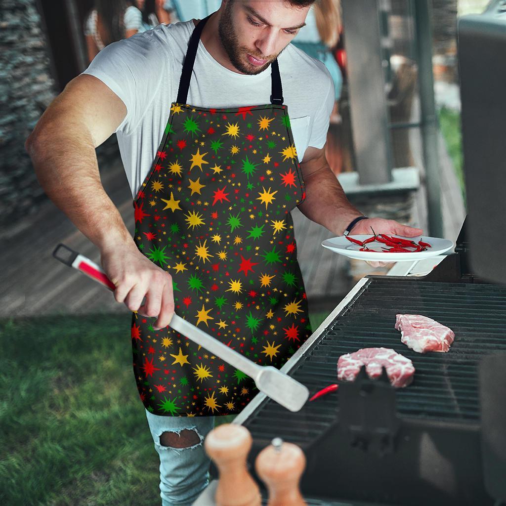Jamaican Color Pattern Print Men's Apron-grizzshop
